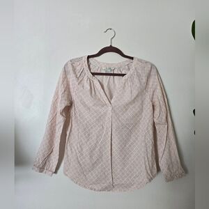 Boden Cotton Women's top soft pink and white sz. 2 US Small